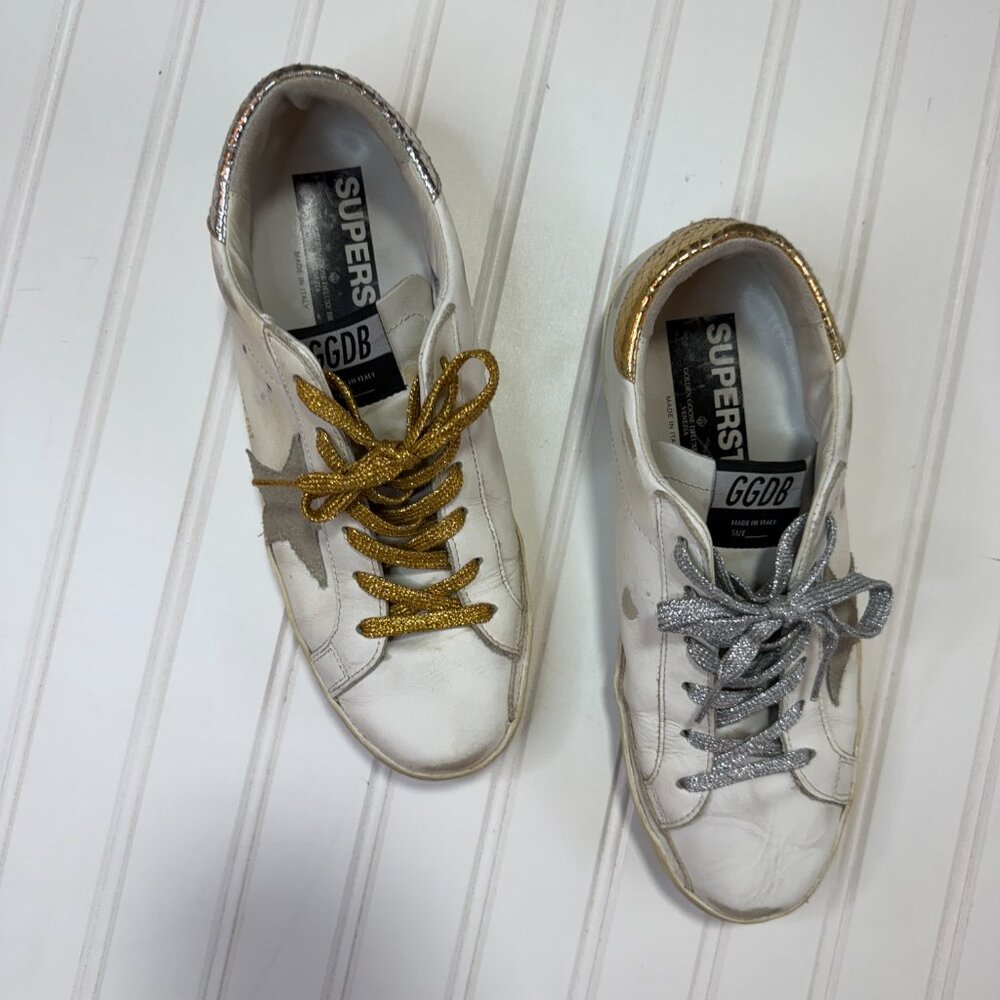 Golden Goose Limited Edition Superstar 'Silver Gold Mismatch' Size 40 / 10 - Picture 4 of 10
